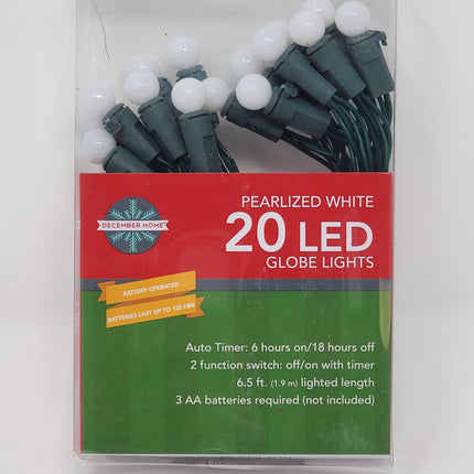 Pearlized White Globe Light 20 LED - Bargainwizz