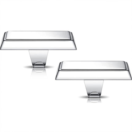 2 Heavy Weight Brushed Chrome Metal Stocking Holders Modern Decor - Bargainwizz