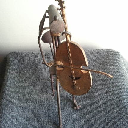Abstract Metal Art Cello Player - Bargainwizz