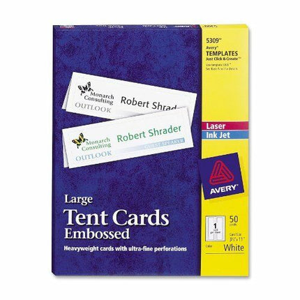 Avery Inkjet/Laser Embossed Tent Cards - Bargainwizz
