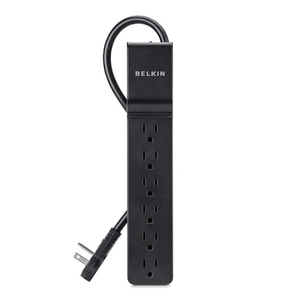 Belkin Surge Protector Six Tap 700 Joule Black 4' Sleeved - Bargainwizz