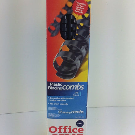 Binding Combs, 125-Sheet Capacity, Navy, Pack Of 25 - Bargainwizz