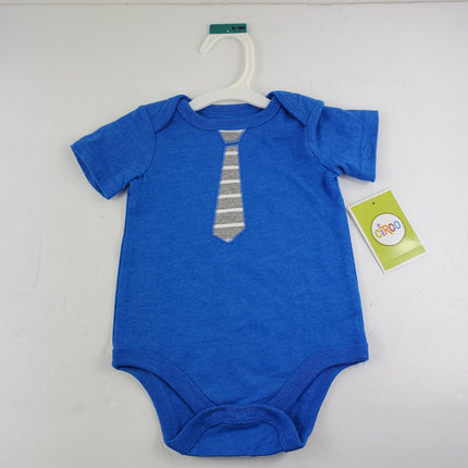 Boys' Tie Print Bodysuit Blue 0-3M - Bargainwizz