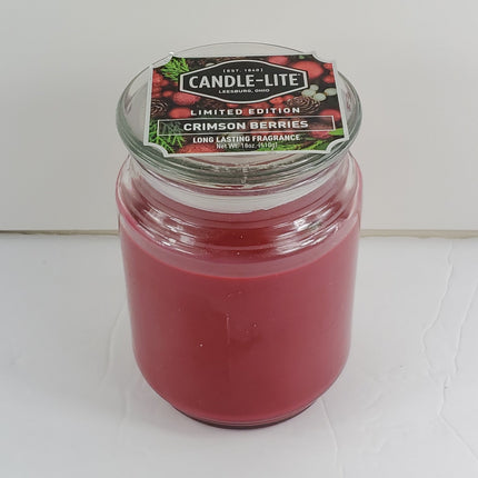 Candle-Lite 18 oz Crimson Berries Jar Candle - Bargainwizz