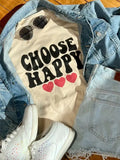 Choose Happy with Hearts Tee