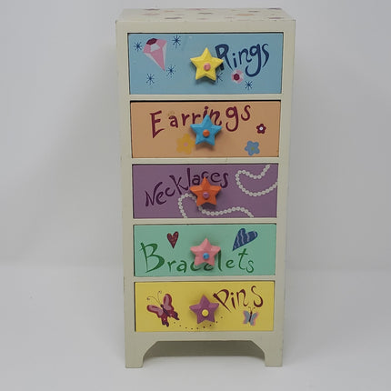 Colorful 5 Drawer Girl Jewelry Box - Bargainwizz