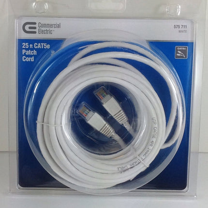Commercial Electric 25 Ft. Cat5e Ethernet Cable - White - Bargainwizz