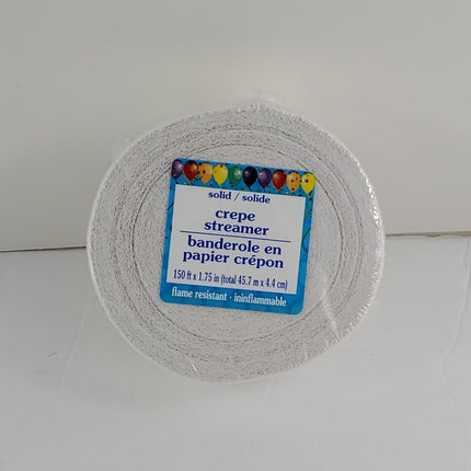 Crepe Paper Streamers, White - Bargainwizz
