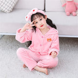Cute Cartoon Flannel Pajama Set - Bargainwizz