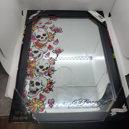 Don Ed Hardy Skull Blossoms Bar Mirror - Bargainwizz