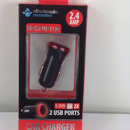Dual USB Car Charger w/ LED Light Up - Bargainwizz