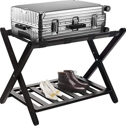 FENDEE Fully Assembled Wooden Suitcase Stand - Bargainwizz