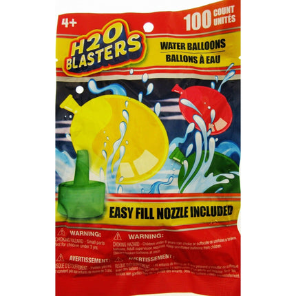 H20 Blasters 100 Water Balloons with Nozzle Tap Filler Attachment Make Balloon - Bargainwizz