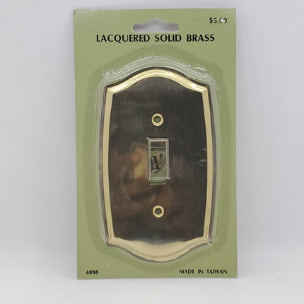 Lacquered Polish Brass Single Switch Plate - Bargainwizz
