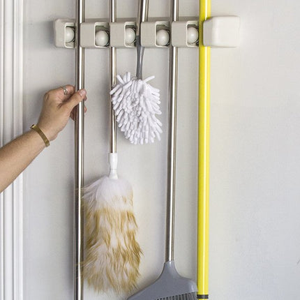 Magic Holder 5 Position Mop and Broom Holder - 2 Pack - Bargainwizz