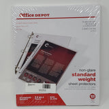 Office Depot Top-Loading Sheet Protectors, Standard Weight, Non-Glare, Box Of 100 - Bargainwizz