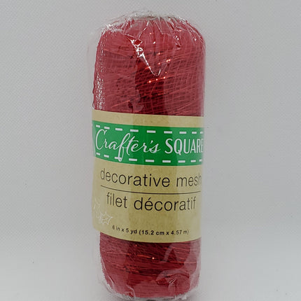 Red Christmas Wreath Craft Mesh - Decorative Deco (6" x 5 yd) - Bargainwizz