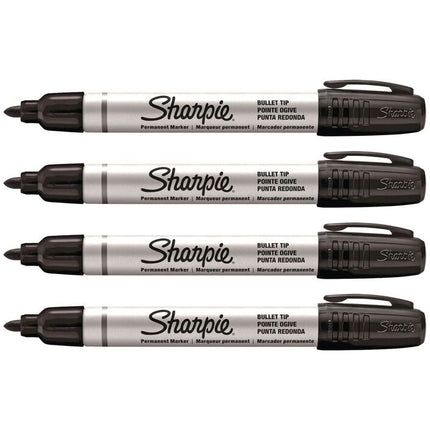 Sharpie Permanent Markers Black Pro Bullet Tip (4-Pack) Blacks - Bargainwizz