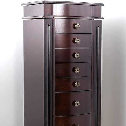 Shiloh Large Jewelry Armoire Cabinet Standing Storage Chest - Bargainwizz