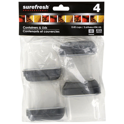 Storage Snack Containers BPA-free W Snap On Slate Grey Lids - Bargainwizz