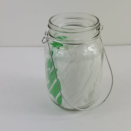 Translucent Glass Candle Holders with Metal Handles - Bargainwizz