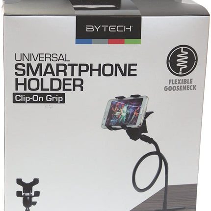 Universal Smartphone Holder With Clip On Grip, Black - Bargainwizz