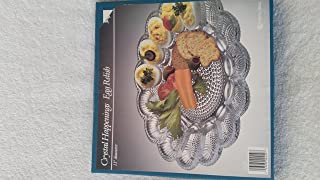 Vintage Indiana Glass Crystal Happenings 11” Egg Relish Server Tray Platter 2410 - Bargainwizz
