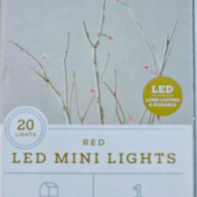 LED Mini Lights Red Indoor 20 Lights Christmas (Battery Operated) - Bargainwizz