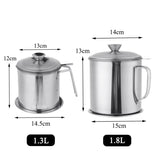 1.3L/1.8L Kitchen Oil Dripping Pot Stainless Steel - Bargainwizz