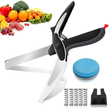 2 In 1 Kitchen Shears Multi Chopper and Knife - Bargainwizz