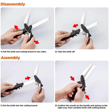 2 In 1 Kitchen Shears Multi Chopper and Knife - Bargainwizz