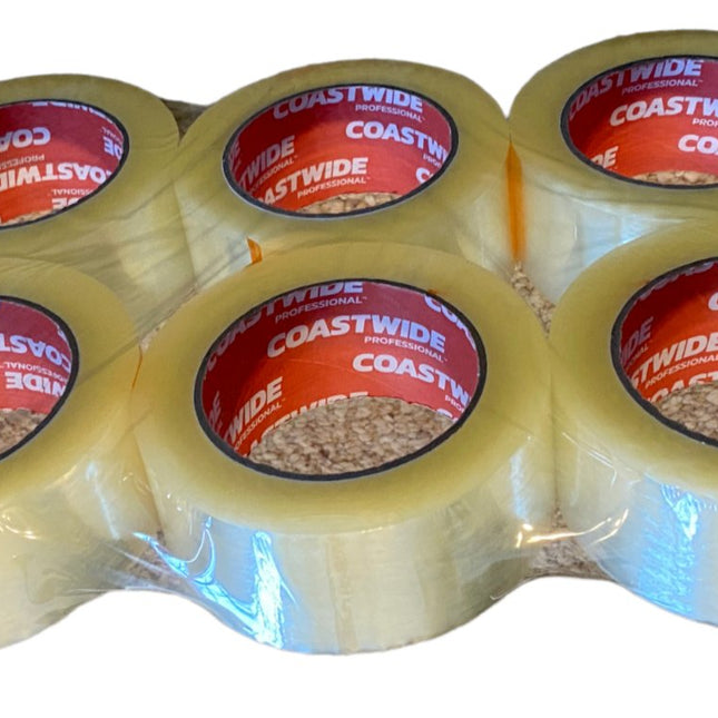6 Pack Coastwide Professional 2" Carton Sealing Tape - Clear 1.8 mil - Bargainwizz