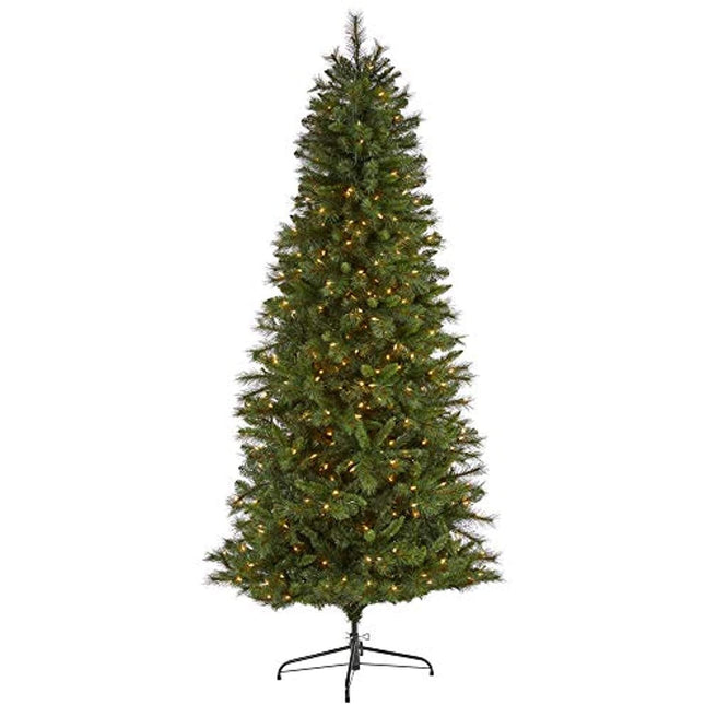 7.5' Pre-Lit Slim Virginia Pine Christmas Tree Clear Lights - Bargainwizz
