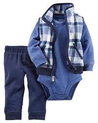 Carter's Baby Microfleece Boys' 3-Pc. Plaid Vest, Long-Sleeve Bodysuit & Pants Set - Bargainwizz