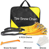 AgiiMan Snow Chains for Cars -Adjustable Emergency Anti-Skid 6Pcs - Bargainwizz