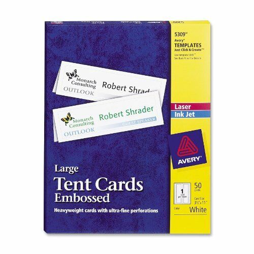 Avery Inkjet/Laser Embossed Tent Cards - Bargainwizz