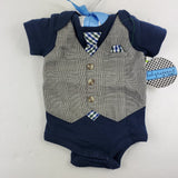 Babyrageous 3D Tie & Vest Bodysuit - Size 3M - Bargainwizz