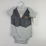 Babyrageous 3D Tie & Vest Bodysuit - Size 3M - Bargainwizz