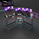 Black L-Shape Computer Gaming Desk