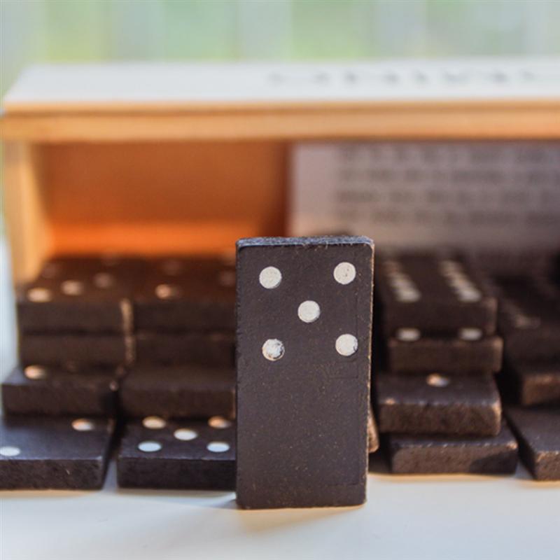Black Wooden Domino Block Set - Bargainwizz