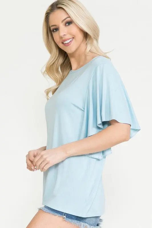 Butterfly SS Round Neck Top - Bargainwizz
