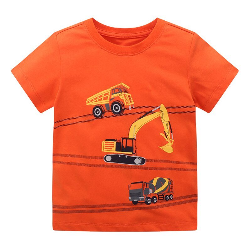 Cartoon Dinosaur Excavator T-shirt - Bargainwizz