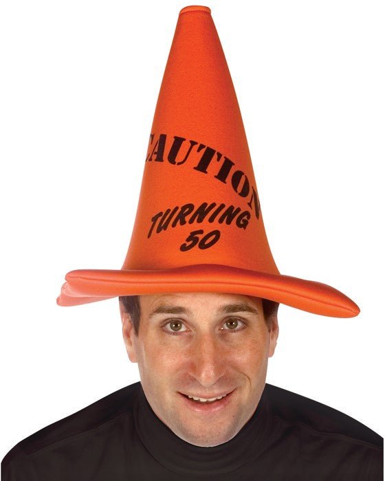 Caution Turning 50 Cone Hat - Bargainwizz