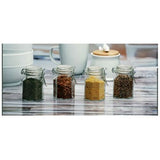 Circleware Milk Bottle Mini Glass Spice Jars With Hermetic Locking Lids Set Of 4