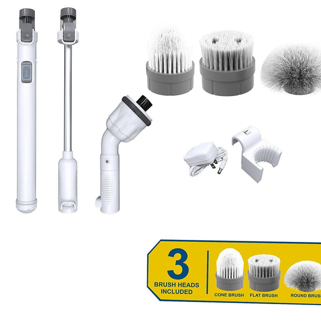 Clorox Scrubtastic Rechargeable Cordless Spin Scrubber With 3 Heads - Bargainwizz