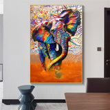 Colorful Elephant Abstract Wall Art