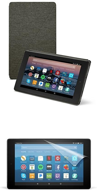 Cover Case for Amazon Fire HD 8 (7th Generation, 2017 Release) - Charcoal Black - Bargainwizz
