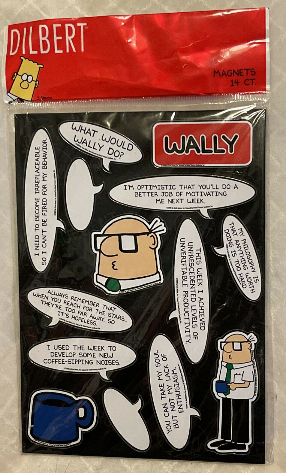 Dilbert Magnets Black Background With Wally Quotes - Bargainwizz