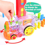 Domino Train Car Sound Light Domino Blocks Set for Kids Building Stacking Toy Block Domino Set for Children Baby Educational Toy - Bargainwizz