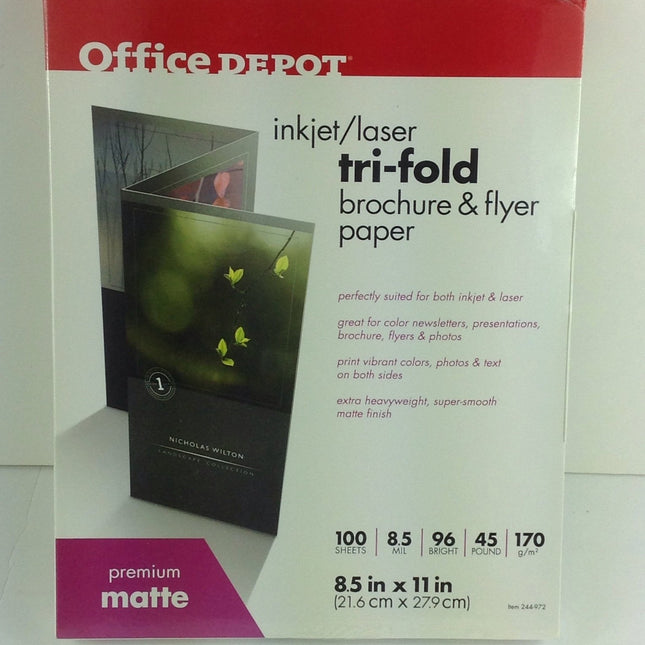 Double-Sided Presentation Paper, Matte, Tri-Fold - Bargainwizz
